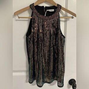 Grace Karin Sequin Sleeveless Women's Small Party Concert Top Shirt Black NWT